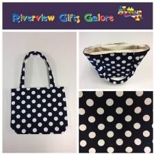 Medium Tote Bag - Navy Spot